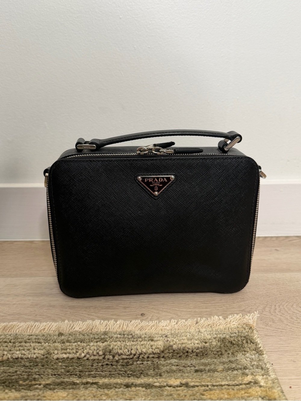 Prada Black Saffiano Men’s Brique Bag